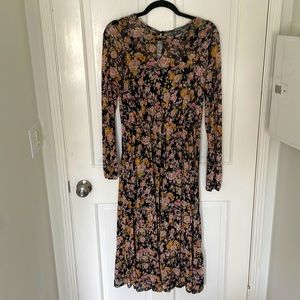 Mesh Floral Midi Dress